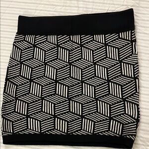 Geometric Black and White Skirt